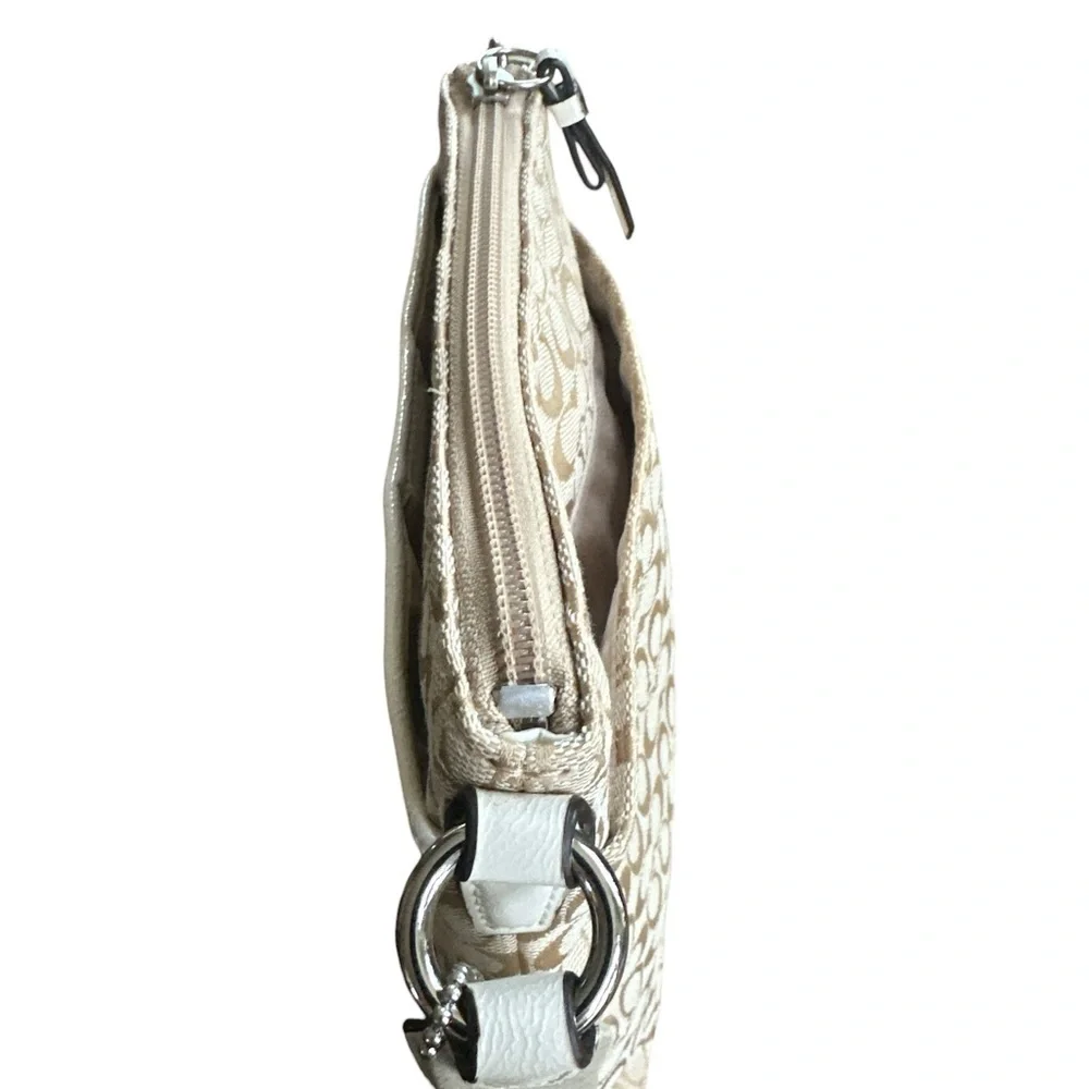 Coach Cream Signature Crossbody Snake Embossed Leather Bag